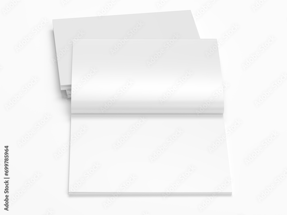 Open magazine with a glued binding. Vertical A4 format.