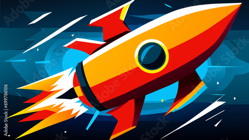 Quirky retro rocket vektor icon illustation