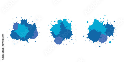 set of ink splashes color