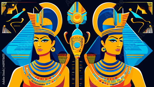 Egyptian hieroglyphics vektor icon illustation