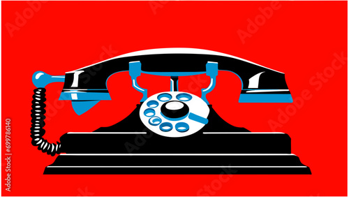 Vintage telephone vektor icon illustation