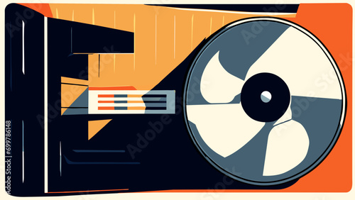 Vintage film reel vektor icon illustation