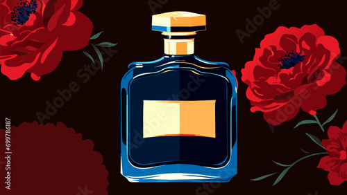 Vintage perfume bottle vektor icon illustation