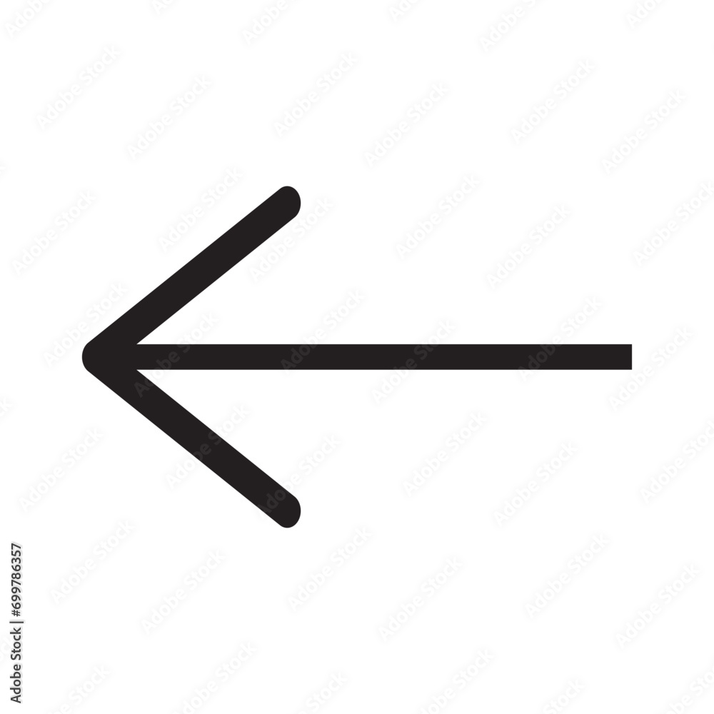 Directional long left Arrow Vector illustration, long arrow pointing to the left line art icon isolated on white background. arrow outline symbol in a simple flat trendy modern style for your website Directional long left Arrow Vector illustration, long arrow pointing to the left line art icon isolated on white background. arrow outline symbol in a simple flat trendy modern style for your website