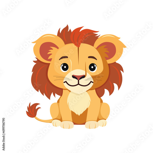 A picture of a little cartoon lion  vector illustration