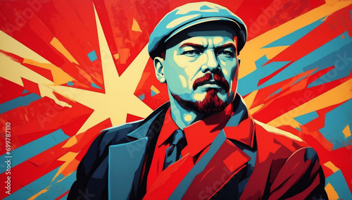 A portrait of Vladimir Ilyich Lenin. photo