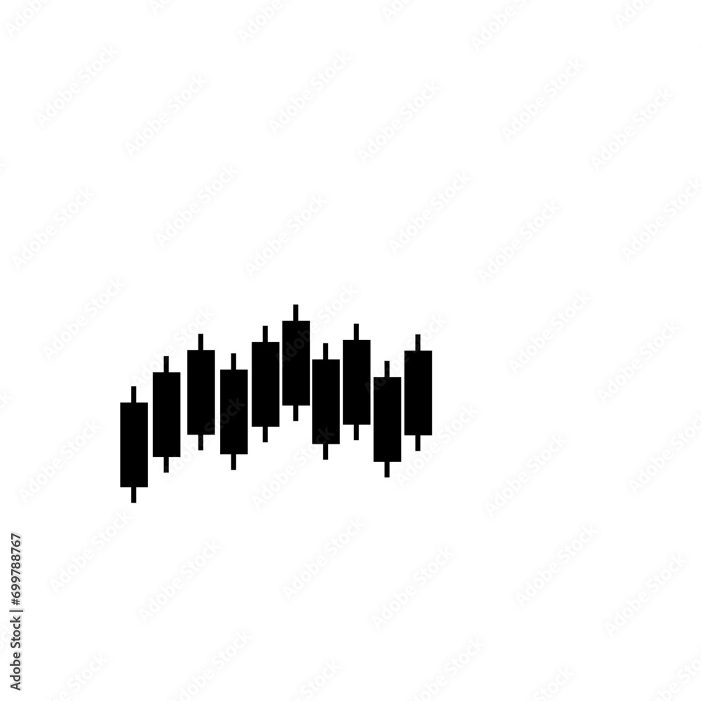 Candle Stick Trading Chart Silhouette