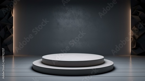 mockup podium for product presentation in a 3D rendering