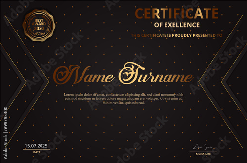 Corporate diploma certificate template in vector