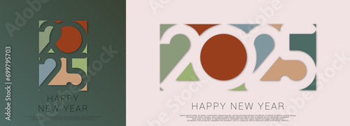 Happy new year  - best wishes 2025 with colorful truncated number. Perfect vector for poster,  banner, greeting and new year 2025 celebration.