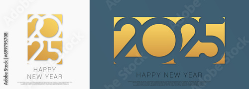 Happy new year  - best wishes 2025 with colorful truncated number. Perfect vector for poster,  banner, greeting and new year 2025 celebration.