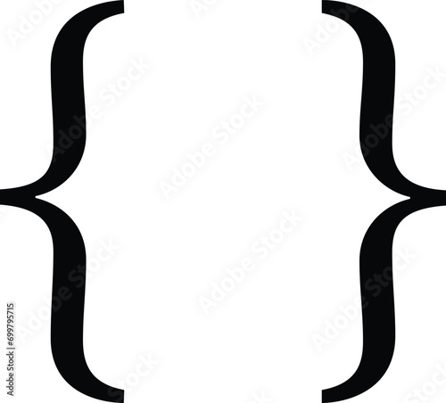 Bracket icon isolated on white background . Curly braces icon vector