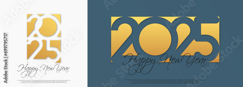 Happy new year  - best wishes 2025 with colorful truncated number. Perfect vector for poster,  banner, greeting and new year 2025 celebration.