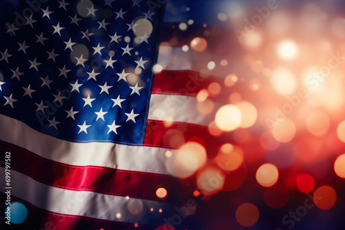 Glittering Patriotism: American Flag Bokeh