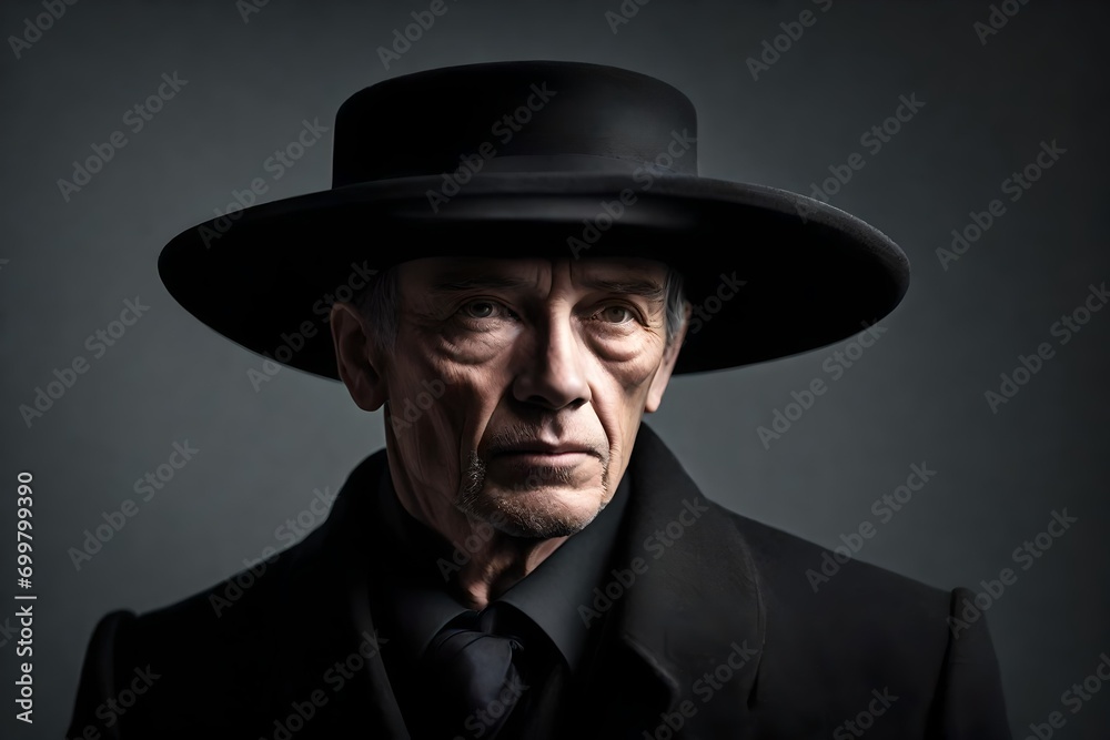 portrait of a man with hat portrait of a man with hat
