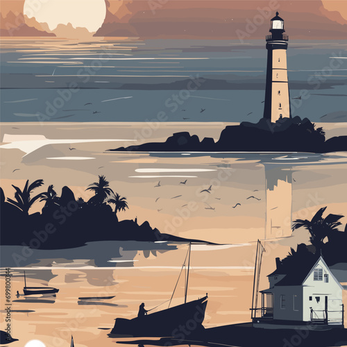 lighthouse at sunset