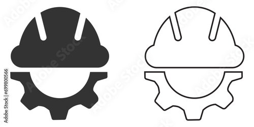 Enginner symbol vector icon. Construction helmet vector, concept builder helmet vector ilustration.