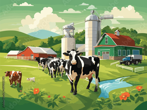 cows on a farm
