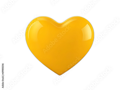 3d yellow heart icon element

