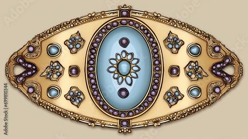 Exquisite Faberge Style Decorative Gold Egg on Elegantly Textured Light Background