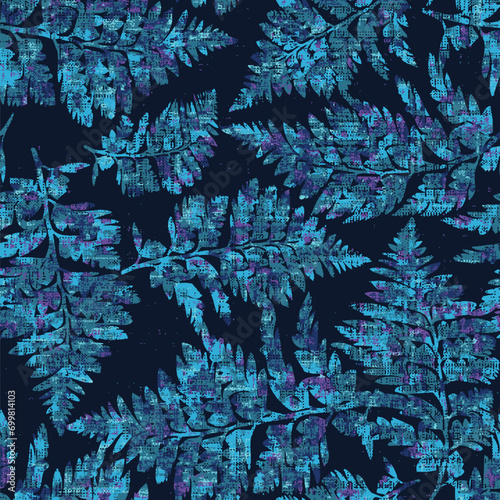 Abstract botanical Floral brush strokes seamless pattern design for fashion textiles, graphics, backgrounds and crafts linen texture  leaves silhouettes Chic rustic interior stylish pattern all over 