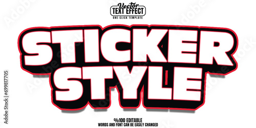 Sticker editable text effect, customizable stylish and trendy 3D font style
