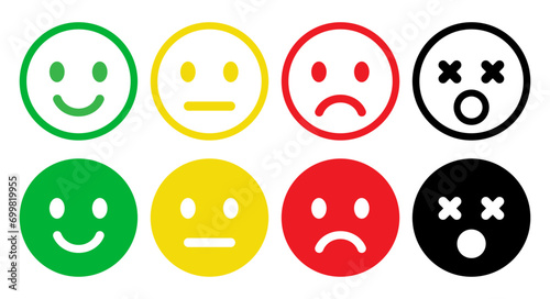 Colorful emoticons icons set. Emojis flat style