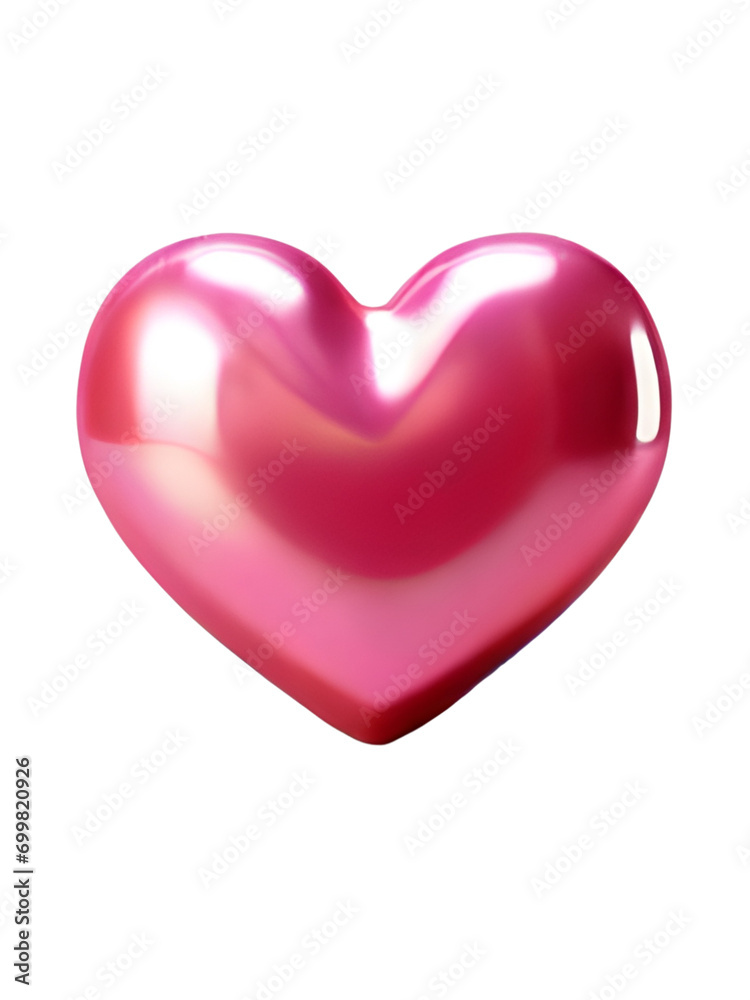 Heart, love, romance, or Valentine's Day pink symbol icon, isolated on a transparent background. Generative AI