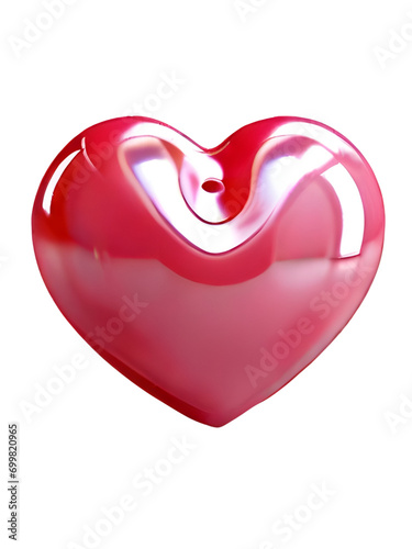 Heart, love, romance, or Valentine's Day pink symbol icon, isolated on a transparent background. Generative AI