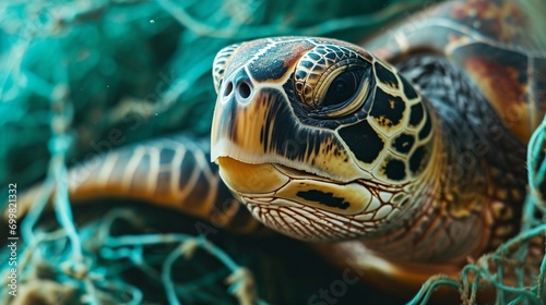 Marine Elegance: A Sea Turtle Swimming Gracefully, Encapsulating the Serenity of Ocean Life © betterpick|Art