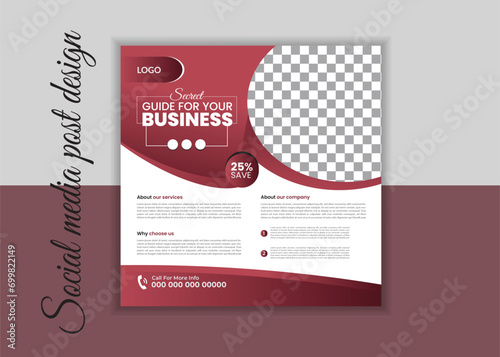 Business social media post Corporate social poster design. Template vector illustration template in  modern Graphic design. Layout with round graphic elements 1000x1000 size. Business corporate design