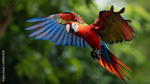 A parrot in flight