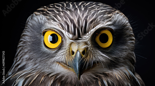 Close up portrait of a red-tailed hawk