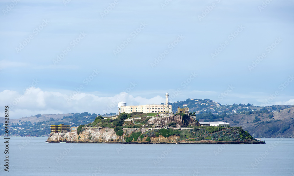 Naklejka premium Alcatraz Island, 1.25 miles away from San Francisco. The island's facilities are managed by the National Park Service and it is open to the public for tours.