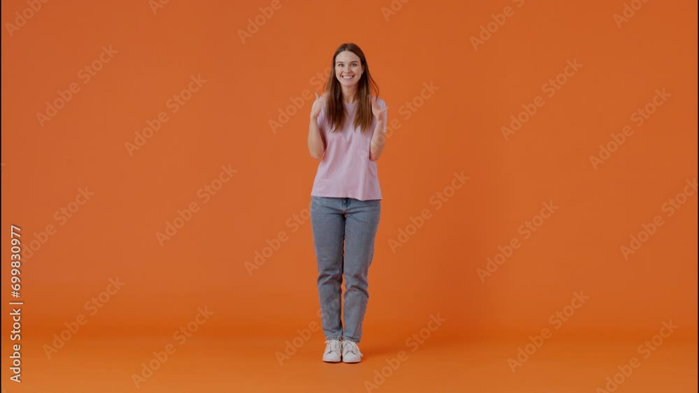 Confused woman showing denial gestures and saying no indoor Confused woman showing denial gestures and saying no indoor