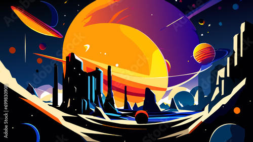Celestial bodies vektor icon illustation