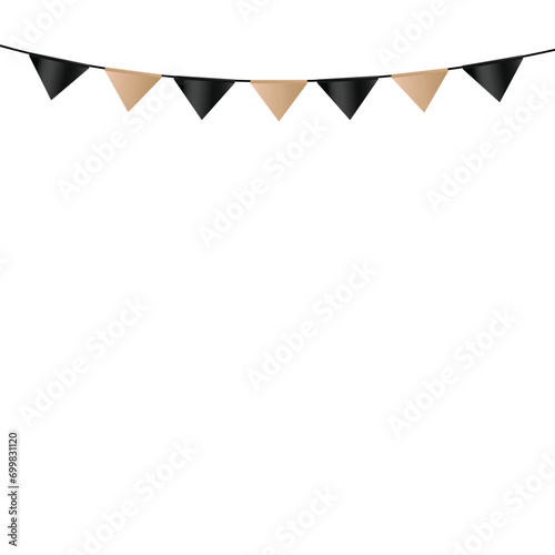 Garlands party decoration, celebration icon, colorful pennants banner, panoramic Vector graphic, carnival garland, Colorful pennant flags for party decoration, Festive bunting flag photo