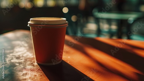 Cafeteria mockup paper coffee cup