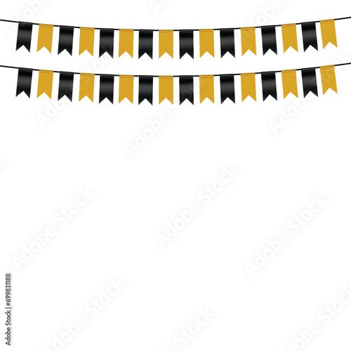 Hanging pennants with flags for carnival or festival, colorful pennants banner, panoramic vector illustration, Colorful pennant flags for party decoration, anniversary and holiday
