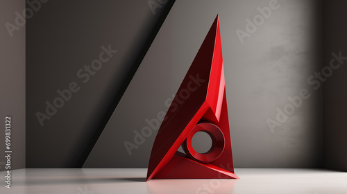 red abstract geometric sculptur photo