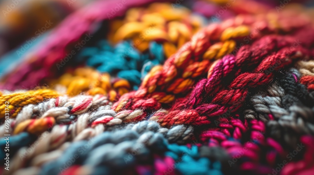 Close up of the colorful knit background Close up of the colorful knit background