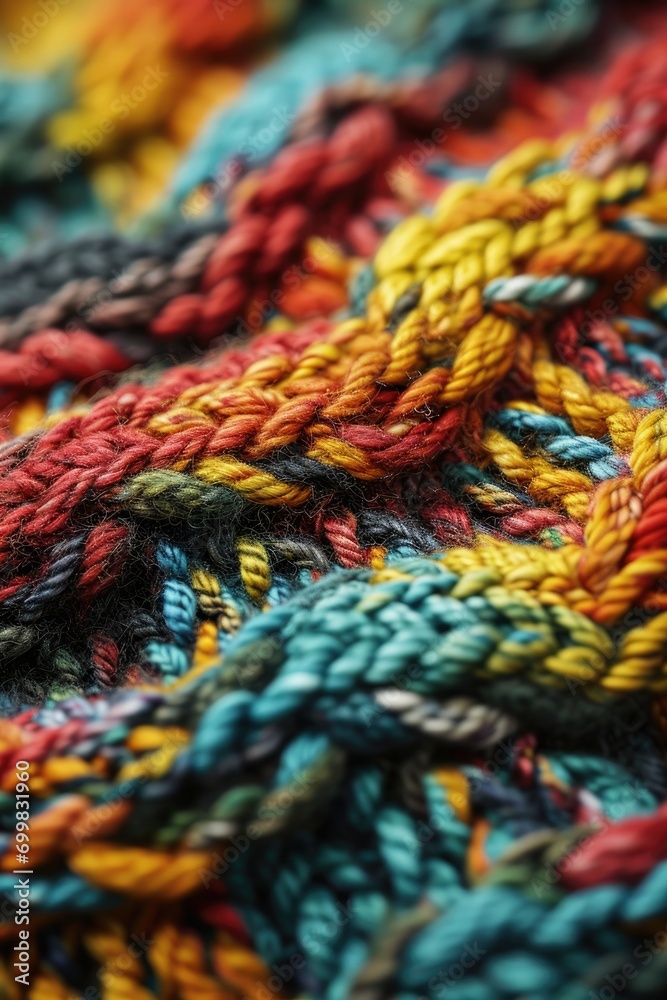 Close up of the colorful knit background Close up of the colorful knit background