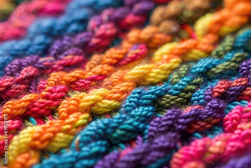 Close up of the colorful knit background © BrandwayArt