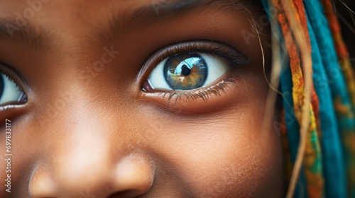Generative AI image of beautiful African girl closep photo