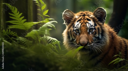 Generative AI image of a tigris in the forest