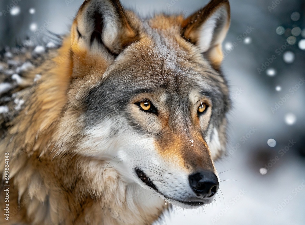 Wolf into the woods on winter Wolf into the woods on winter