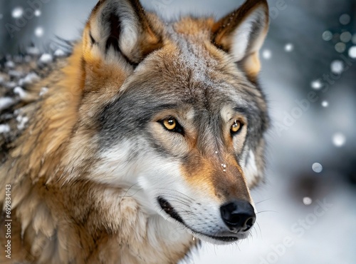 Wolf into the woods on winter © D'Arcangelo Stock