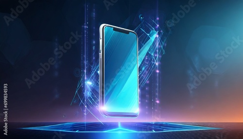 Smartphone with Holographic Interface Technology Concept