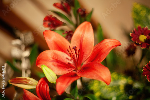 Red Lily in bouquet