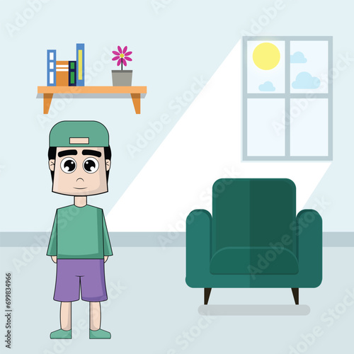 child boy in room
